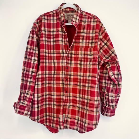 Abercrombie & Fitch Other - Abercrombie & Fitch Men's Vintage Y2K Big Shirt Plaid Large Red Thick Corduroy